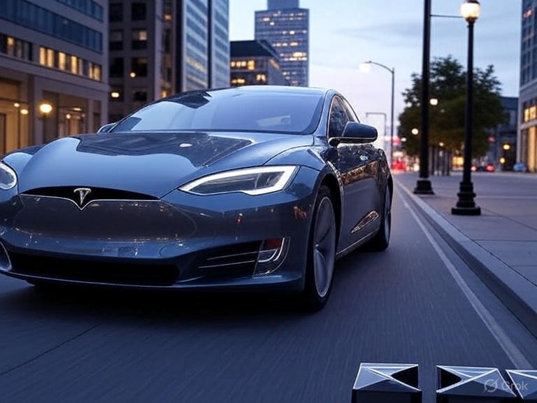 Tesla’s AI Advancements: From Autopilot to Dojo Supercomputer in 2025 – Tesla vehicle with Autopilot driving in urban setting