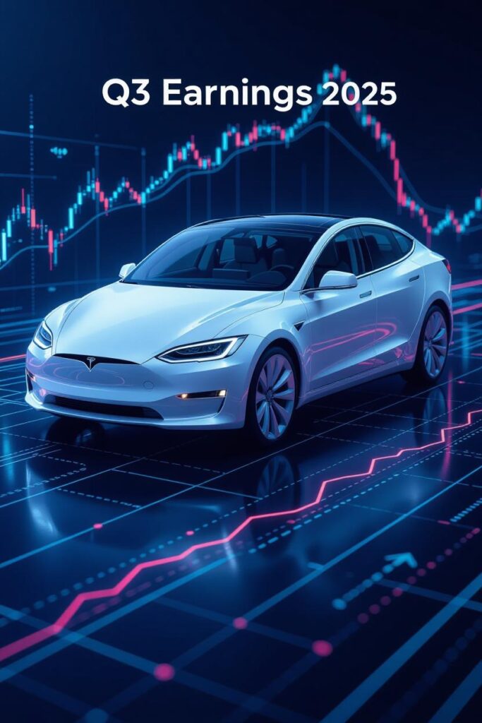 Tesla Q3 earnings 2025 forecast chart showing delivery estimates and revenue growth.